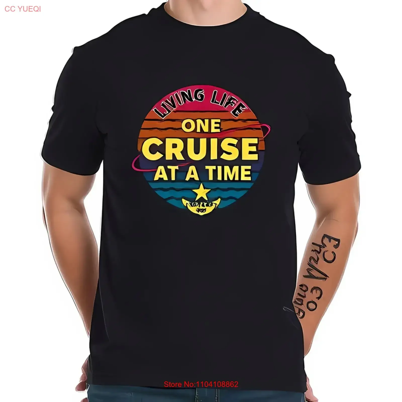 Stylish Black Cotton  T Shirt with Retro Sunset Living All vintage Washed Comfortable Unisex Slightly homme Stretched fashion