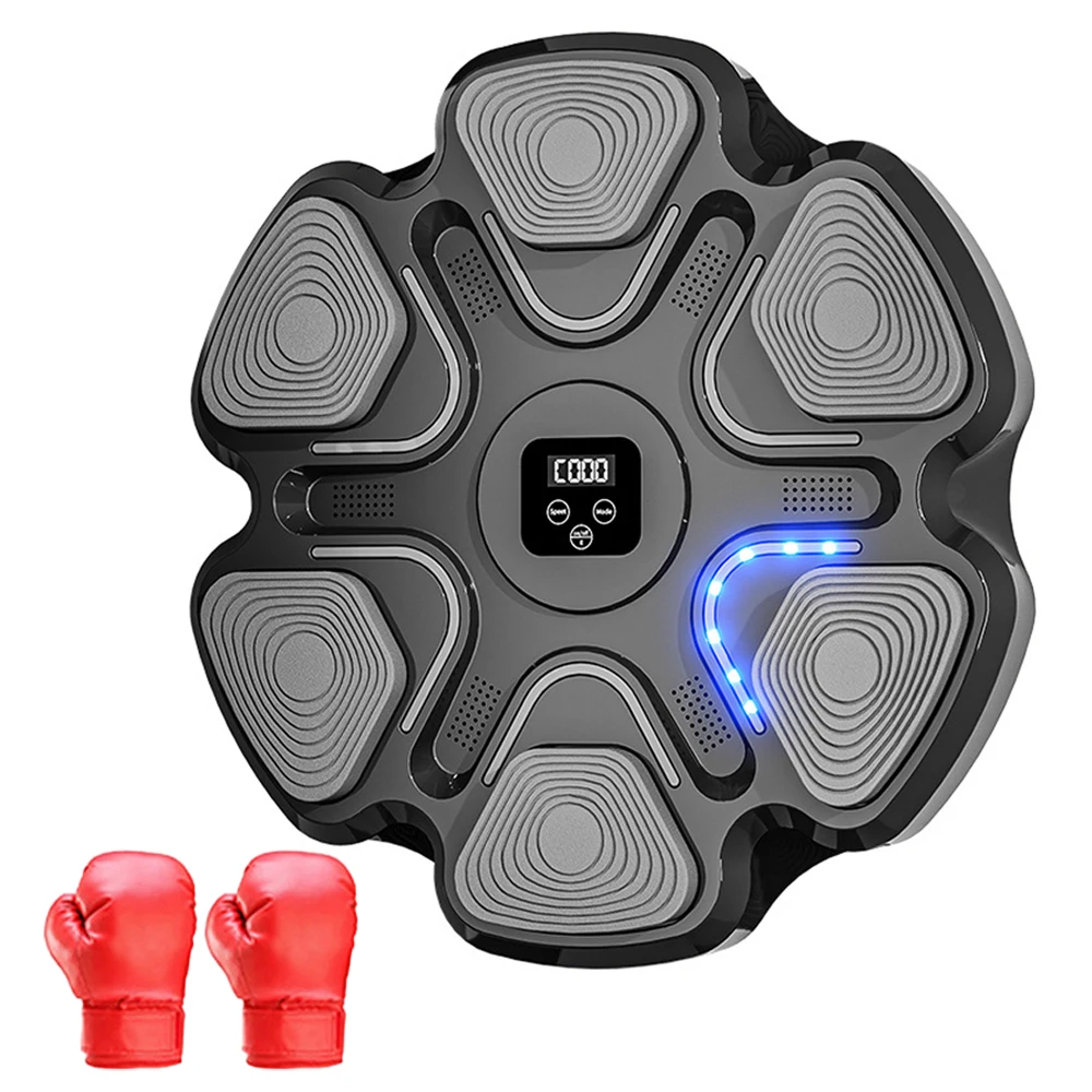 Smart Musical Boxing Machine with Gloves BT Wall-Mounted Boxing Target Focusing Training Equipment 9-Level Speed Adjustable