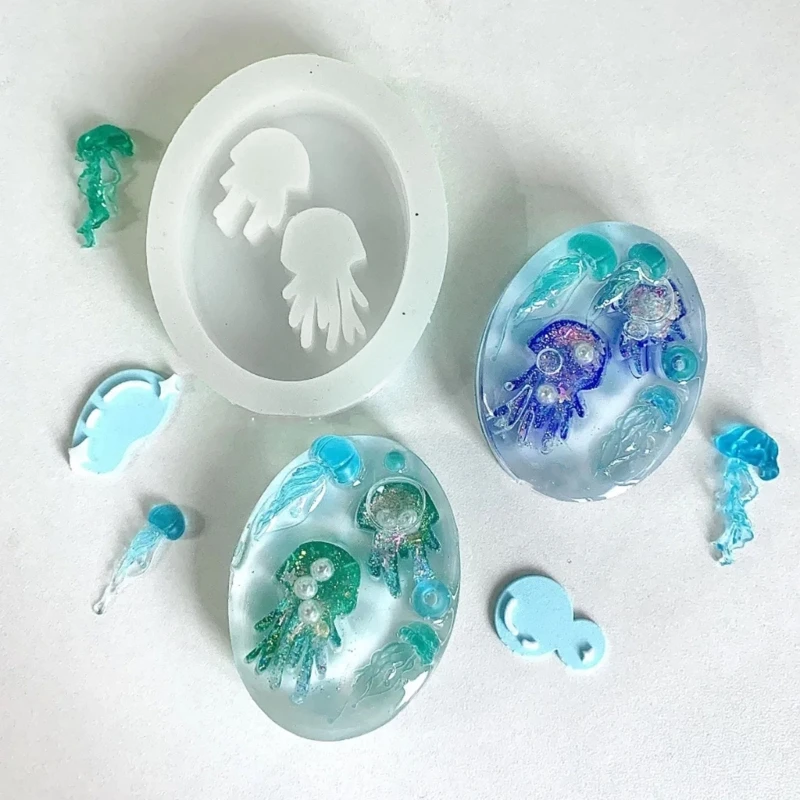 

Mini Jellyfish Silicone Mold Epoxy Resin Mold DIY Jewelry Pendant Tools Quicksand Keychain Mold Crafts Making Supplies