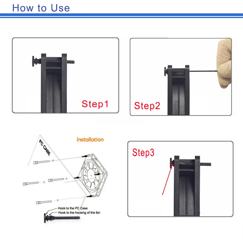 Силиконовый амортизирующий болт LDPCSJ устраняет шум, вызванный вибрацией вентилятора и трением для компьютера чехол для вентилятора