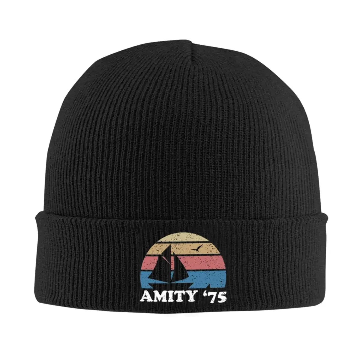 Amity '75 - The Summer Of Great White Shark Jaws Warm Knitted Cap Bonnet Hat Autumn Winter Outdoor Beanies Hats for Unisex