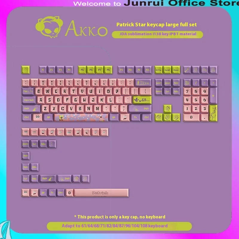 Akko Pbt Material Thermal Sublimation Mechanical Keyboard Anime Keycaps Jda Height 145 Keys Full Set Of Customized Keycaps