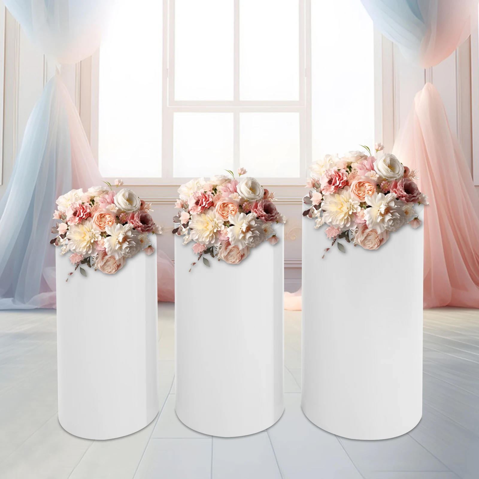 

3 Pieces (690-50cm) Wedding Cake Cylinders High Load-bearing Display Base Banquet Guide Frame