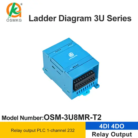 oshangming 4 Input 4 Relay Output PLC RS232  Modbus Rtu  ladder Diagram PLC Controller for Farm Packing Machine