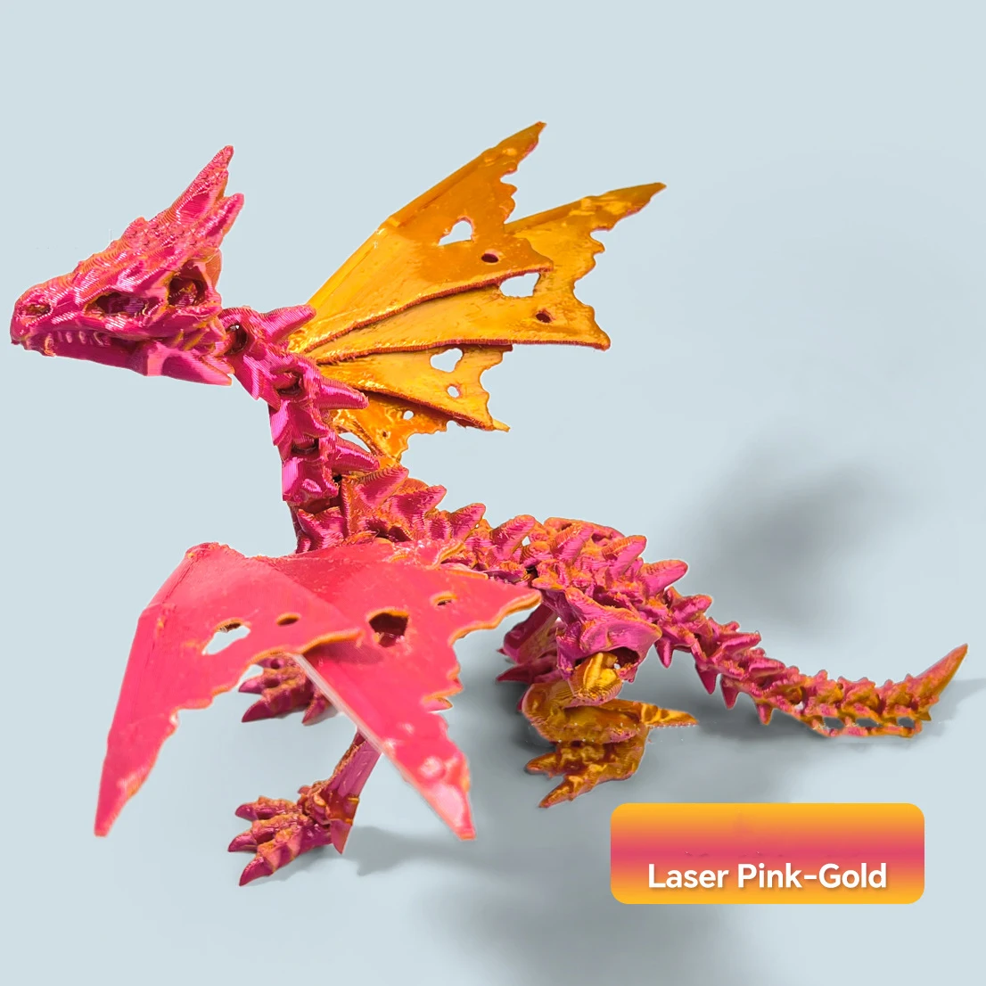 Esqueleto de dragão impresso em 3D com asas articulações móveis decoração de dragão modelo animal exclusivo ornamento figura de dragão enfeites de mesa