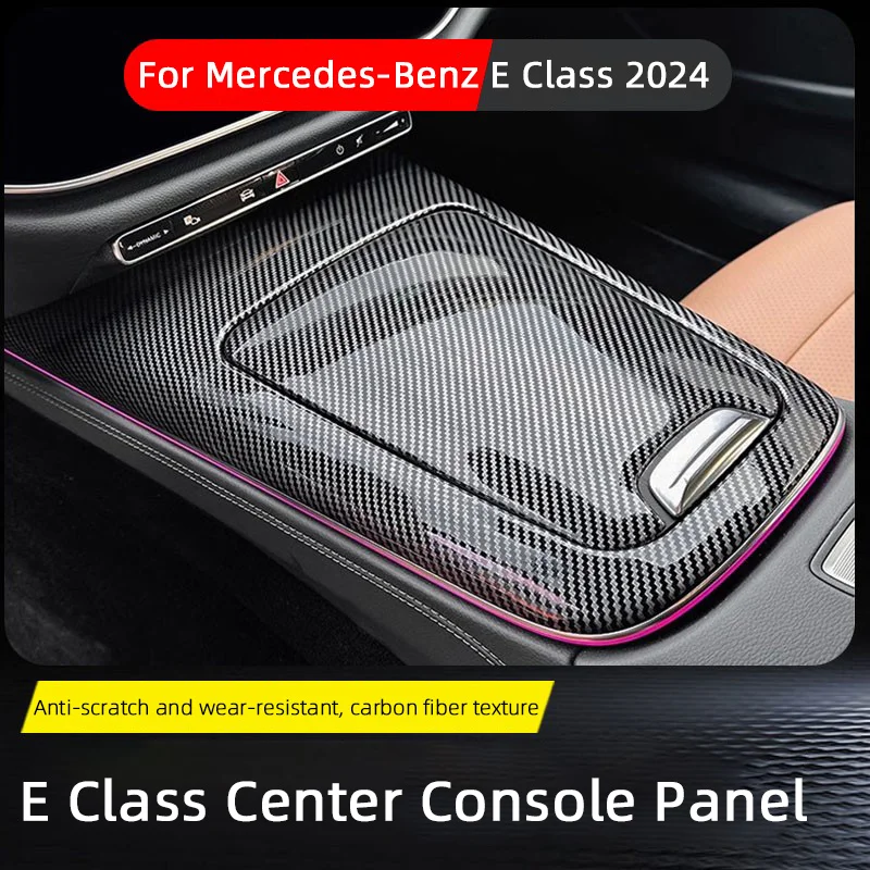 

Carbon Fiber Suede Car Central Control Panel Decorative Cover Sticker For Mercedes-Benz E Class W214 E260 E300 2024 Accessories