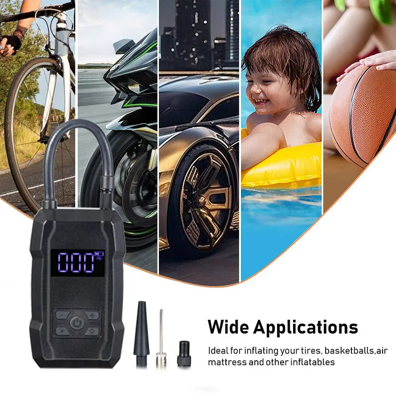 

Portable Air Pump Camping Light Ultra-Mini Air Pump Rechargeable Batteries USB with Nozzles for Pool Floats Air Bed Toys