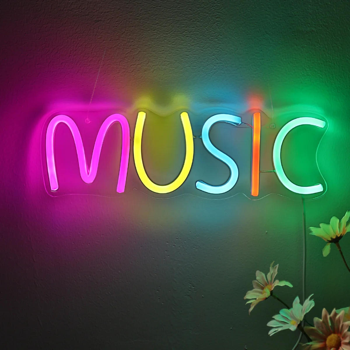 1pc Colorful MUSIC LED Neon Sign Night Light For Parrty Music Pub Club Shop Decoration New Year Birthday Gifts 12.2\'\'*3.98\'\'