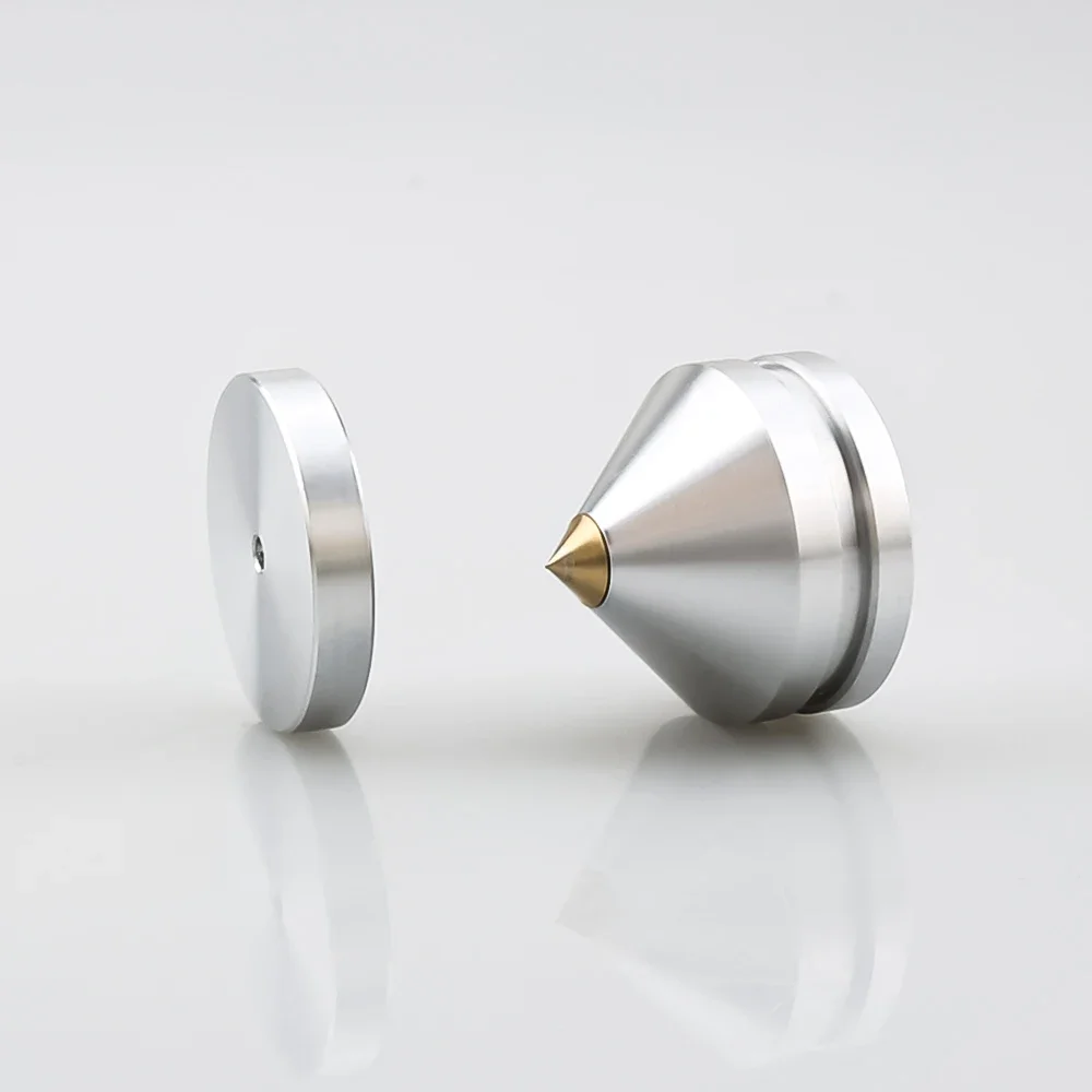 4/8 conjuntos de metal liga alumínio alta fidelidade alto-falante suporte pés almofada pé picos cone piso pé suporte prego m23 * 20mm
