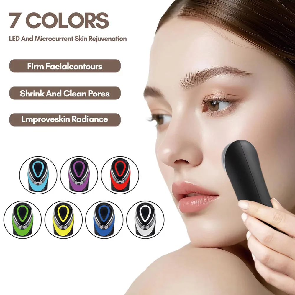7 colori Age-R Booster Pro Dispositivo di bellezza per la cura della pelle del viso EMS Microcorrente Lift Massager Uso domestico-Regalo di San Valentino