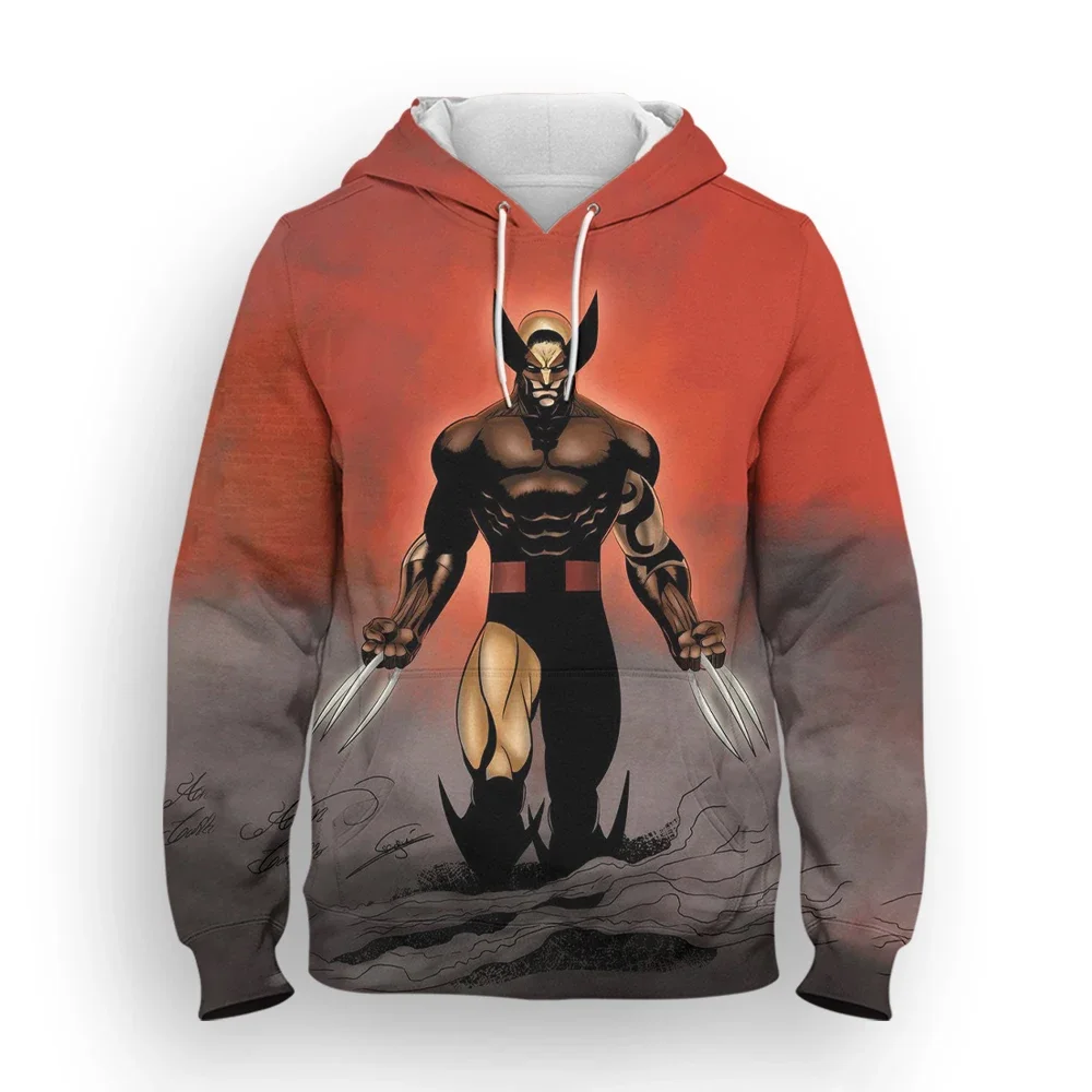 MINISO Men's Hoodie Marvel Boy Hoodie 3D Printing Autumn Pullover Wolverine Men's Hoodie Oversized Fashion Men's Clothing