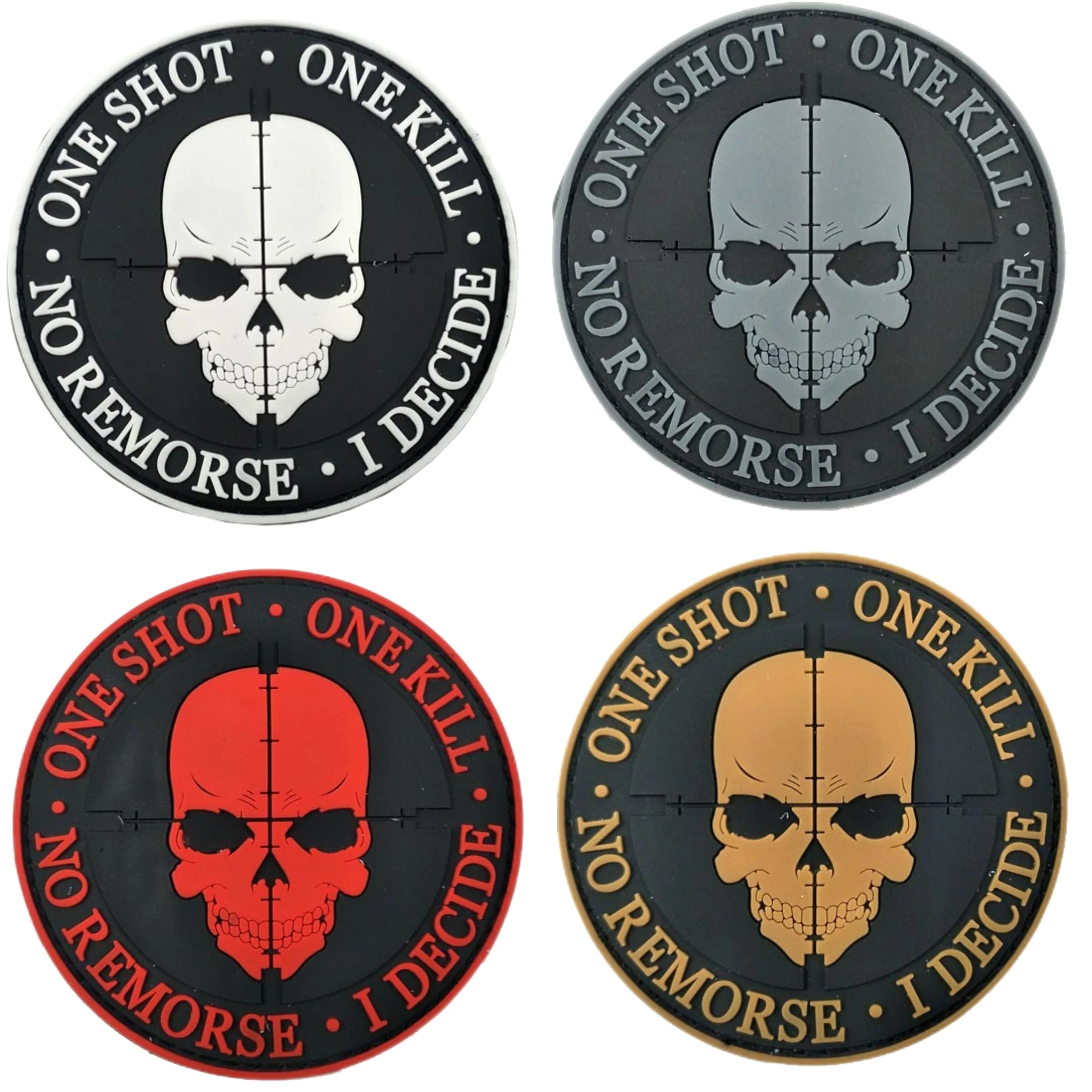 3D PVC Sniper Patches Rubber Hook& Loop Armband Personalized Skull Tactical Patch Badge Backpack Clothing Accessories Stickers