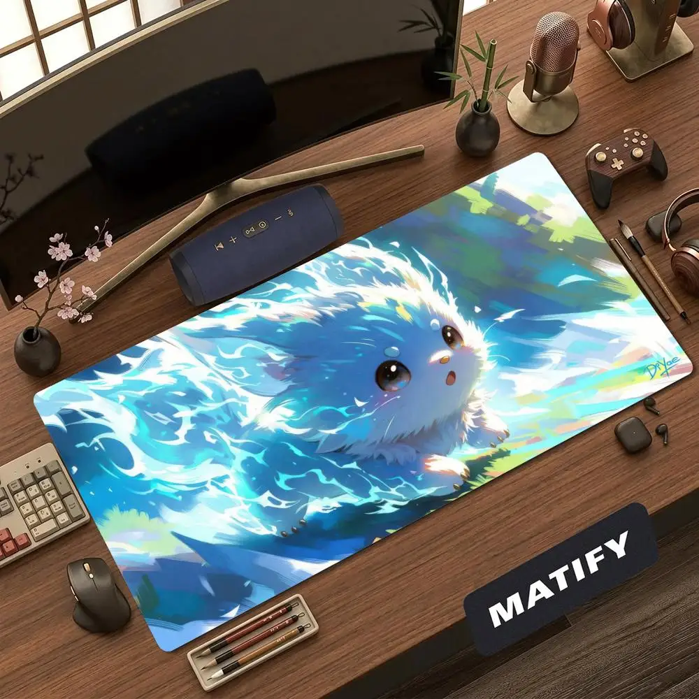 Gaming Mouse Pad Mousepad Gamer Desk Mat Large Keyboard Pad Blue Lightning Cute Beast Computer Table Surface Accessories Mauspad