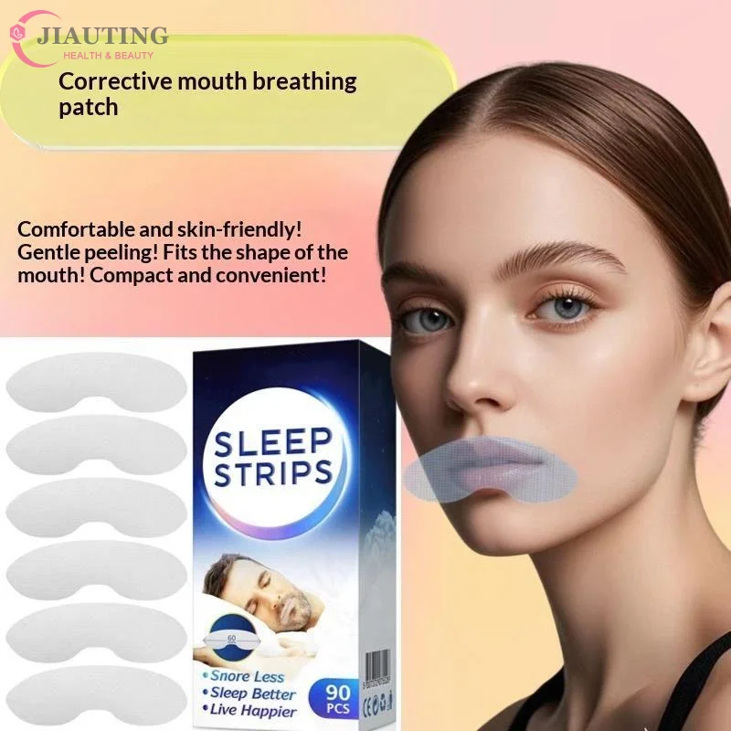 90Pcs/pack Disposable Gentle Mouth Tape Anti Snoring Sleep Strips For Better Nose Breathing Reduce Mouth Dryness Sore Throat