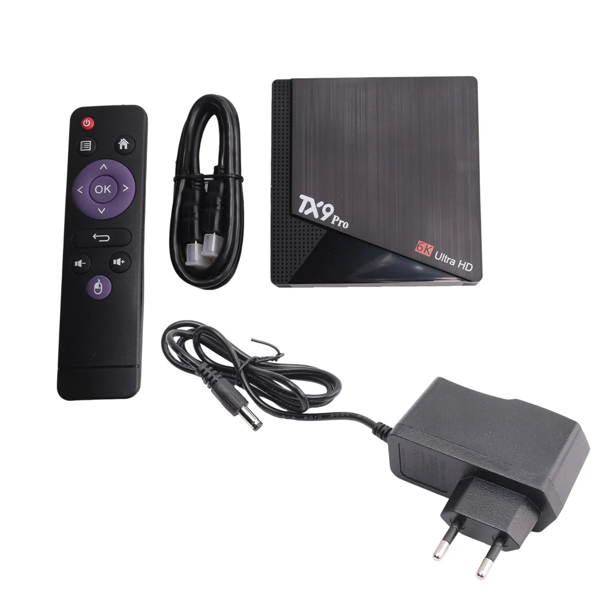 Android 10.0 ชุดกล่องด้านบน 6K HD Dual 2.4G 5.8G WiFi Media Player AIIwinner H313 กล่องสมาร์ททีวี EU Plug