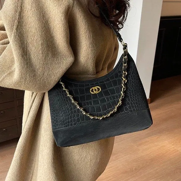 

2025 Quilted Top Handle Underarm Bag, Women's Bucket Chain Crossbody Purse, Versatile Day to Night Tote, Casual Sling Bag