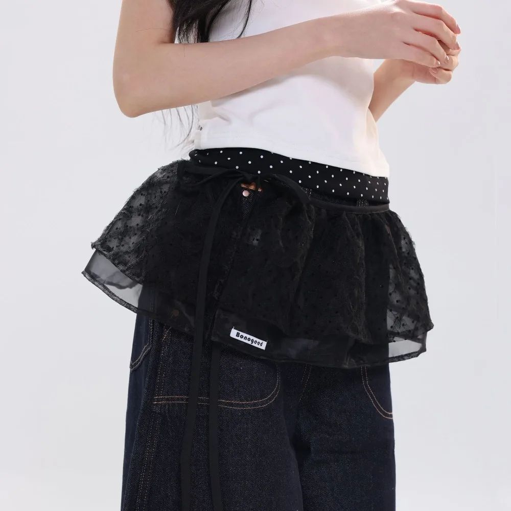 

Новые мини-юбки из сетчатого кружева в стиле Y2K, уличная мода Харадзюку, юбка-обертка, юбка до середины бедра, подарки