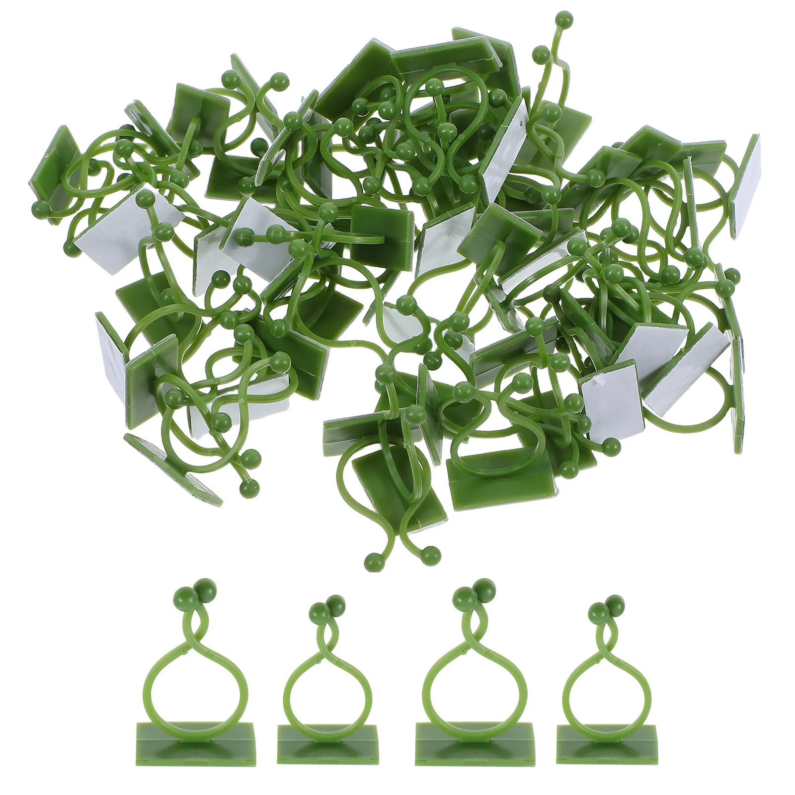 

120 Pcs Green Plant Wall Clamping Sticky Clip Flower Clips for Supporting Stems Climbing Plants Garden Plastic