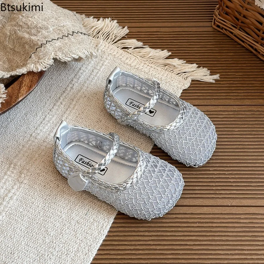 2026 New Children's Flats Summer Breathable Princess Shoes for Girls Simple Fashion Kids Causal Shoes Soft Soled Trend Versatile