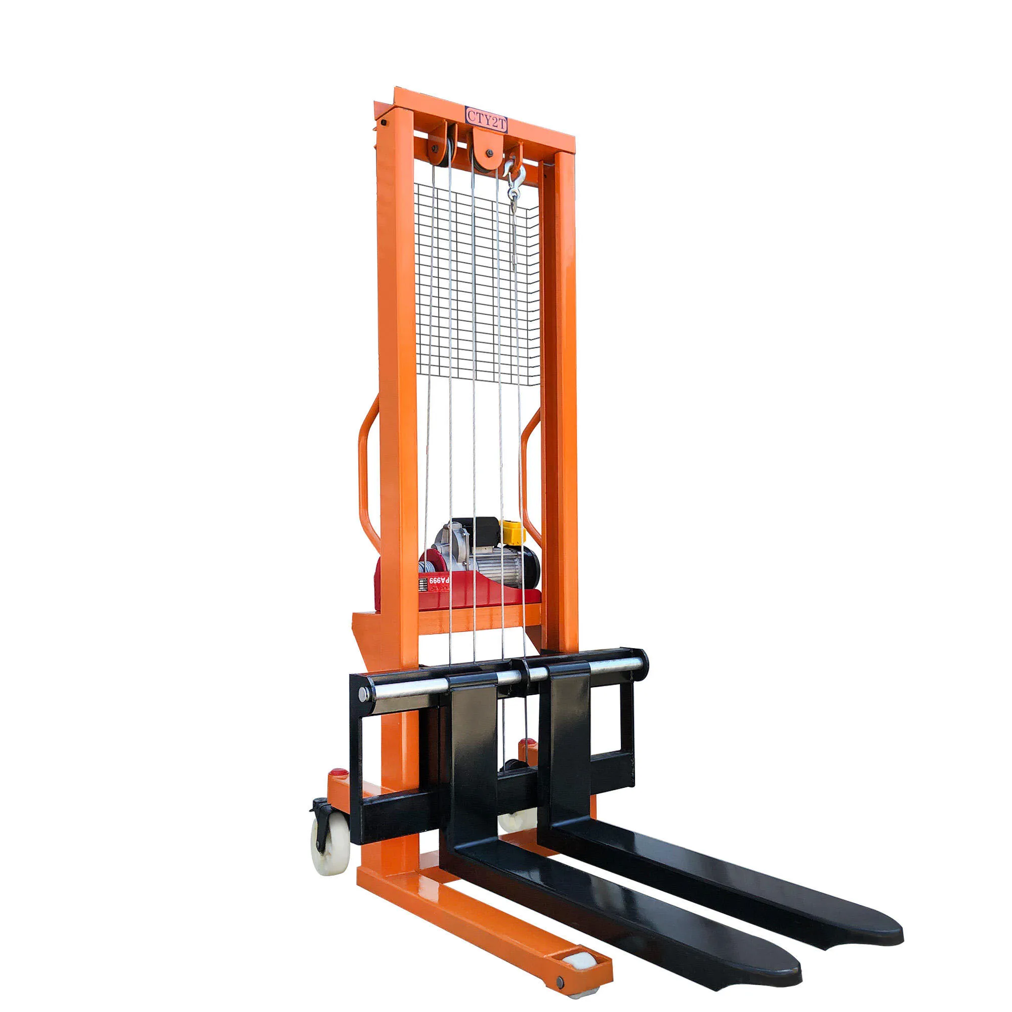 

Manual Hydraulic Pallet Stacker Hand Forklift Lifter 1.6m/2m High Lift with Adjustable Forks