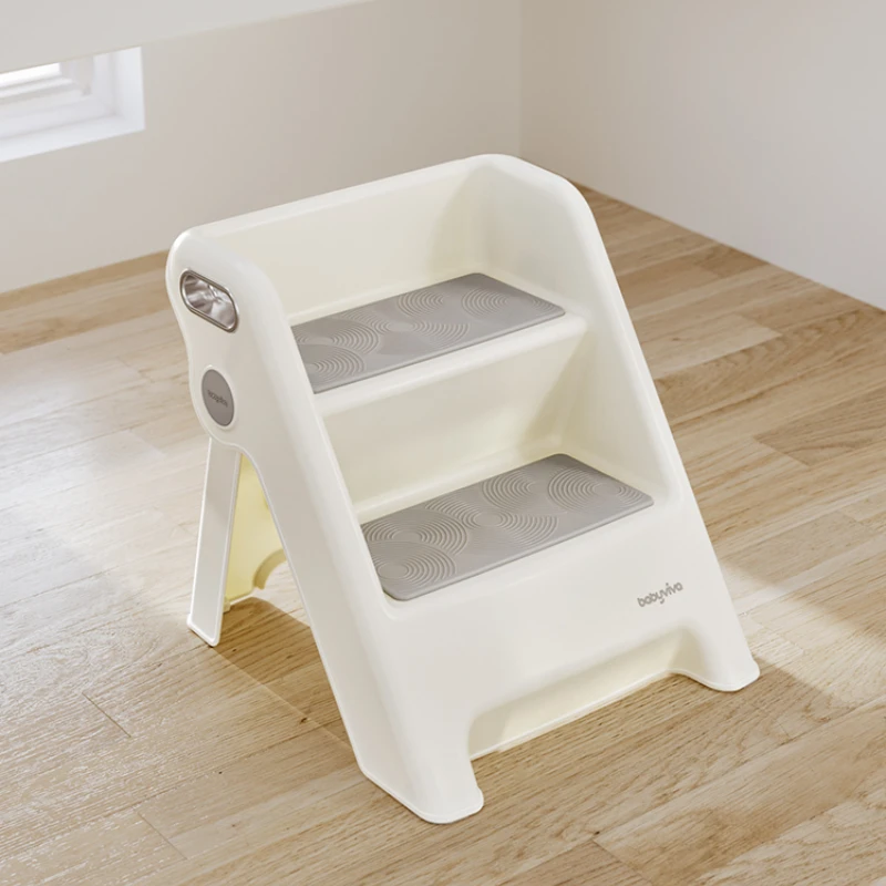 

Foldable Step Stool for Toddlers - Anti-Slip Bathroom Toilet Training Ladder, Portable Kids Washing Stool with Safety Handrail