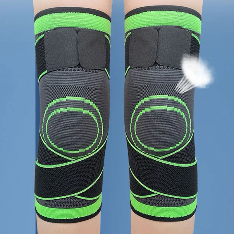 1Pcs Silicone Non-slip Knee Pads Professional Sports Running Yoga Knee Protection Ventilated Knitted Nylon High Elasticity