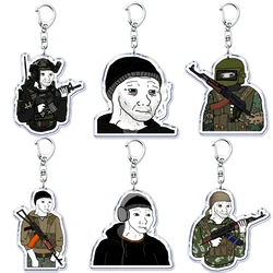 Hot Doomer Meme Wojak Acrylic Keychains Keyring for Accessories Bag Catboy Pendant Key Chain Ring Jewelry Fans Friends Gifts