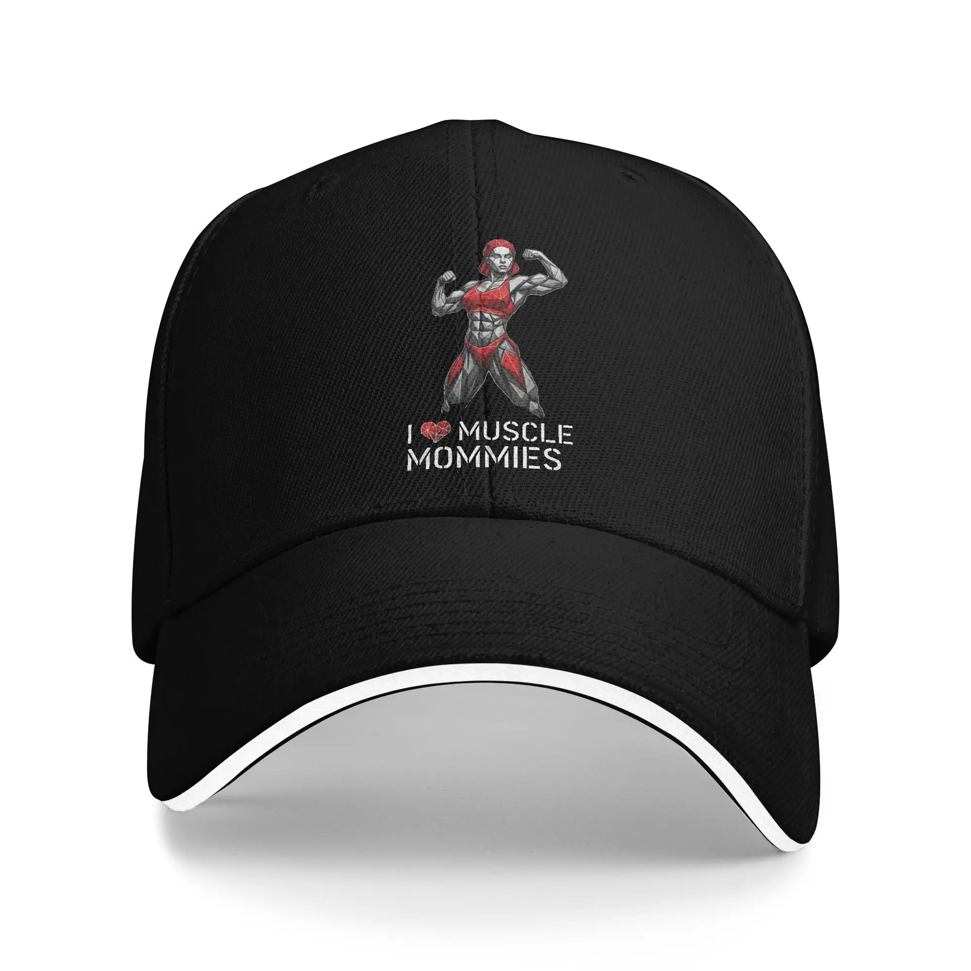 I Love Muscle Mommies Geometric Casual Baseball Cap Spring  Trucker Hat Sun Visor  Snapback Cap Unisex-Teens Baseball Caps