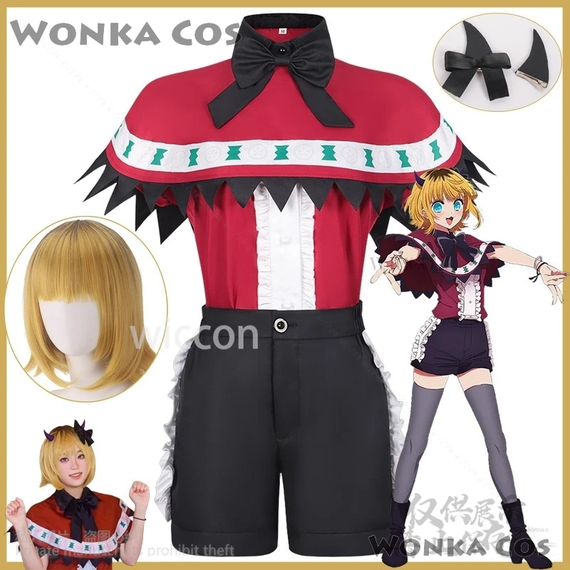 Anime Oshi No Ko Red Idol Stage Costume Performance Mem Cho Cosplay Uniform Wigs For Girls Woman Halloween Christmas Customized