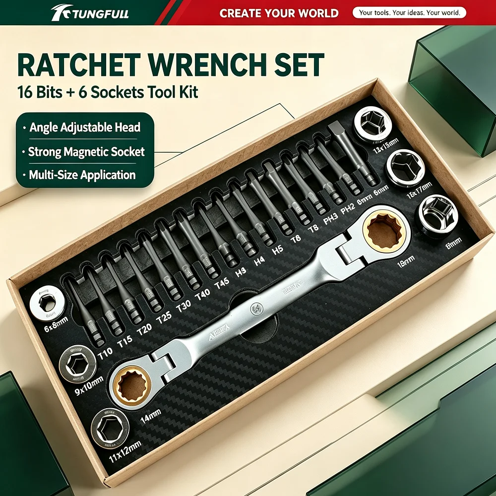 tungfull-flexible-head-ratchet-spanner-set-fo-3140-combination-wrench-with-sockets-screwdriver-bits-household-repair-hand-tool