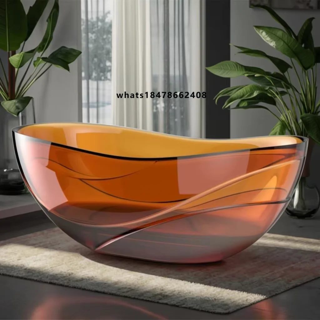 Modern Eco-Friendly Portable Freestanding Resin Bathtub with Whirlpool Massage & Drainer for Bathroom Soaking