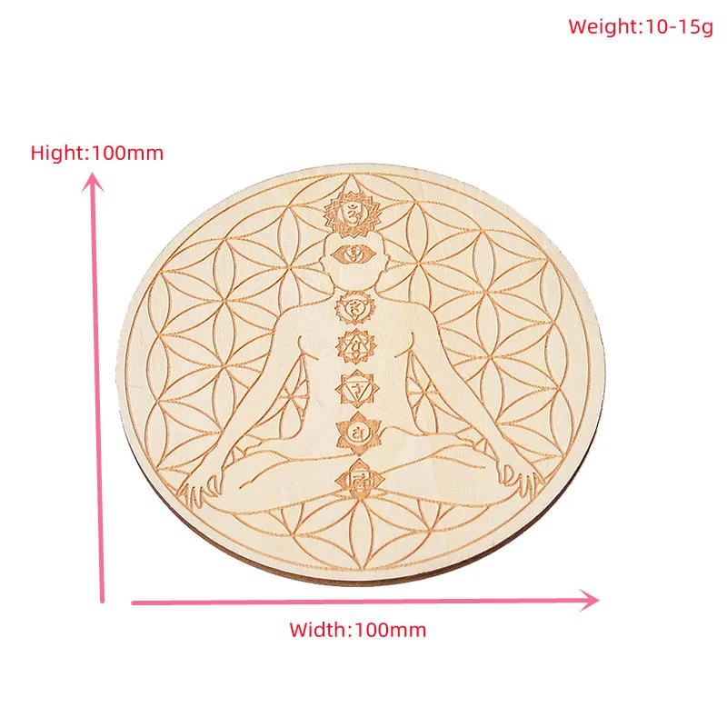 1PC 10Cm dla siedmiu uzdrowienie Chakra kamień siedem gwiazdek tablica Reiki drewna płyta Cube joga Chakra Home Decor Diy prezent