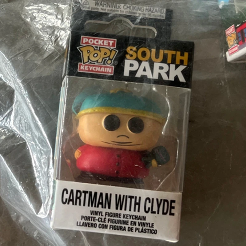 South Park FUNKO POP Pocket ZOMBIE Stan MYSTERION Kyle Keychain KENNY Cartman with Clyde Action Figure Toy Keychain for Pendant