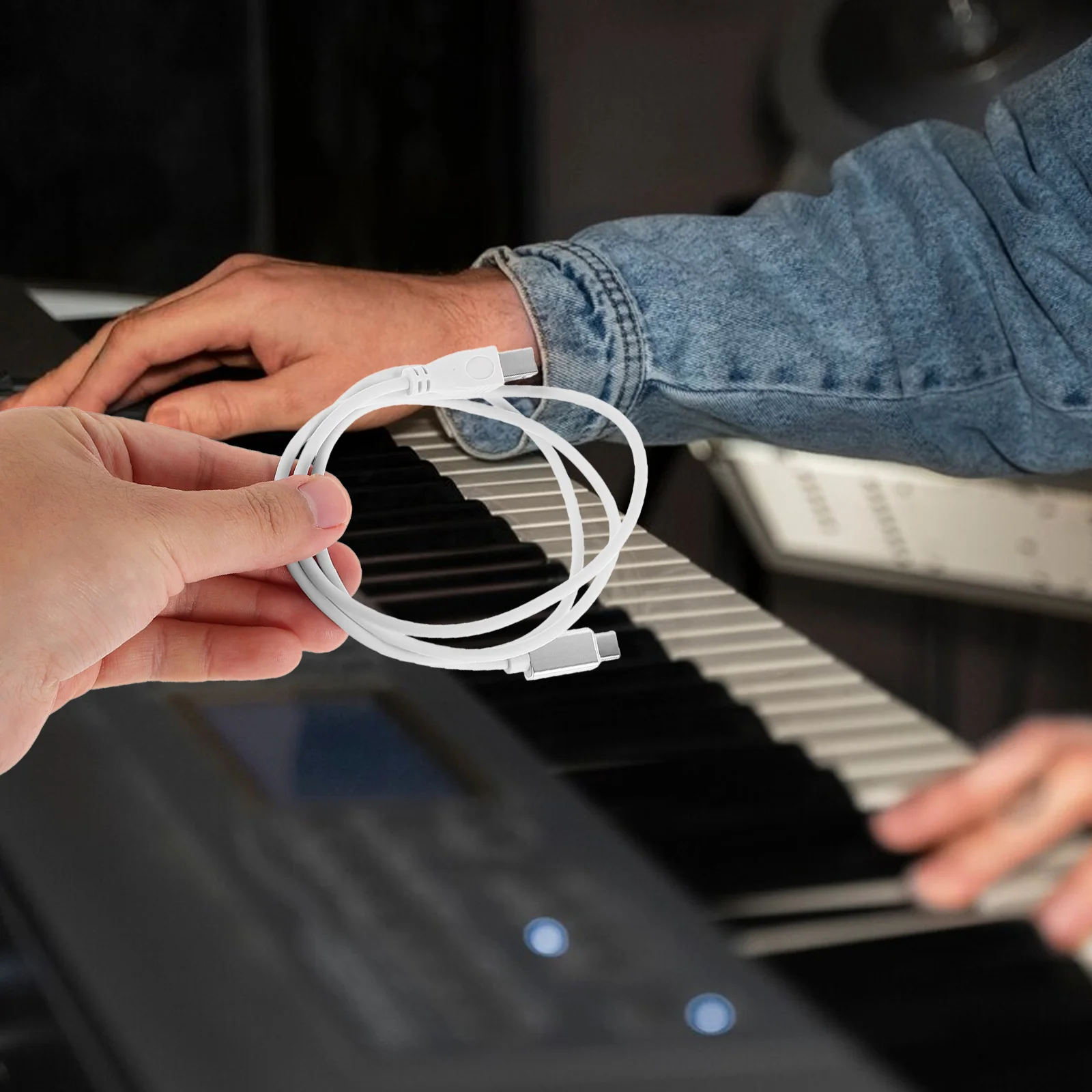 

1Pcs Type-C Converter Cable High Speed Zinc Alloy Keyboard USB Type B Connector Audio Interface Cable