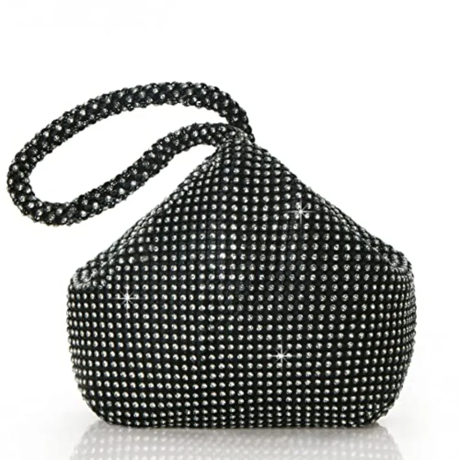 BABEYOND Women's Rhinestone Clutch Evening Bags Sparkly Glitter Triangle Purse for 1920s Party Prom Wedding