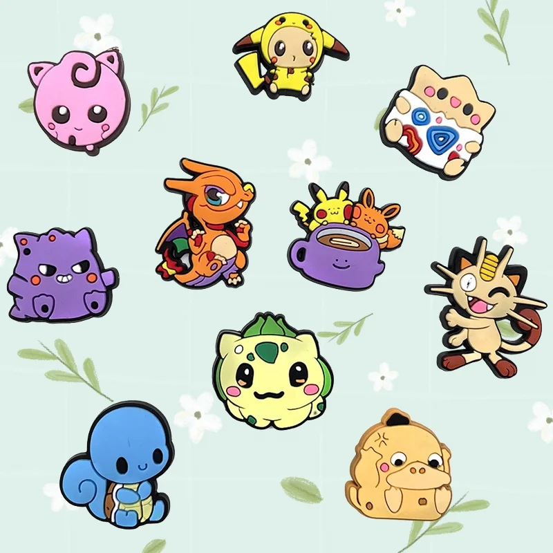 بوكيمون شو سحر DIY PVC أنيمي الكرتون الروح الملحقات للصنادل أطفال بنين وبنات عيد الميلاد هدية دبابيس الزخرفية #1