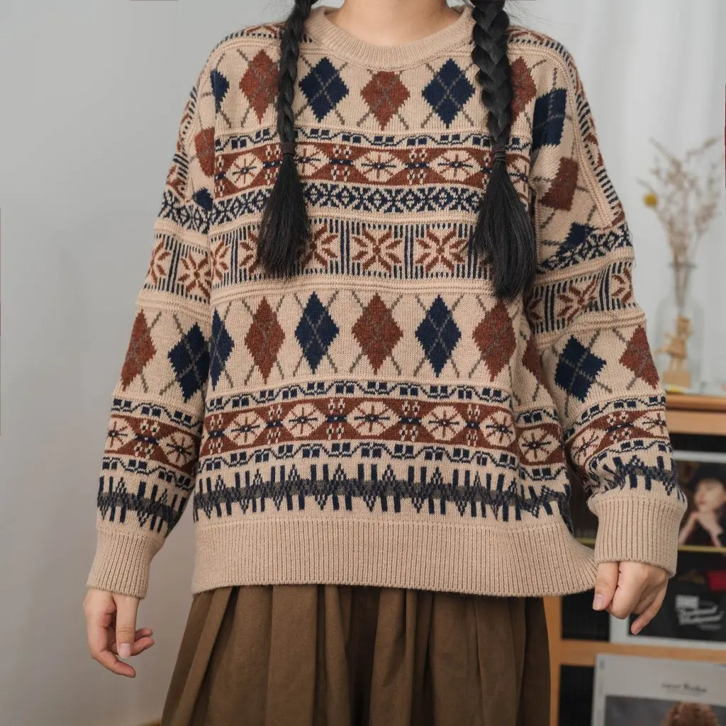 

Maillard Oversize Pullover Sweater Couple's Loose Casual Style Knitwear for Men And Women Versatile Lazy Style Jacket