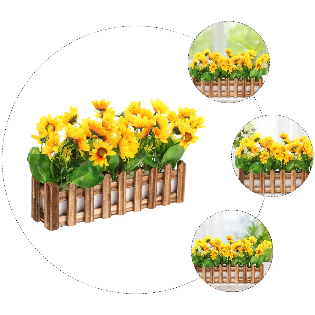 

Realistic Artificial Sunflower Bonsai Decor Premium Fake Flower Potted Plant For Room Desktop Bookshelf Windowsill Bathroom