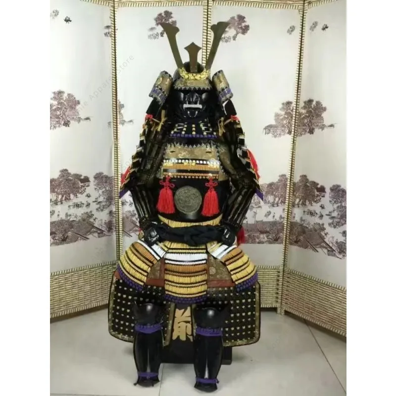 Japanese Samurai Armor Ooyoroi Carbon Steel Japan Warrior Armour Helmet Wearalbe Stage Performance Costumes Cosplay