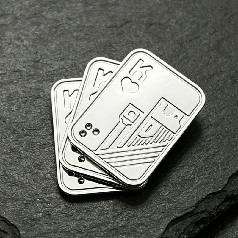 Magnetic Push Card Pushing Plate Mechanical Slider Haptic Coin Metal Anti Stress Reducing Sensory Toy Mini Fidget Relieve Adults