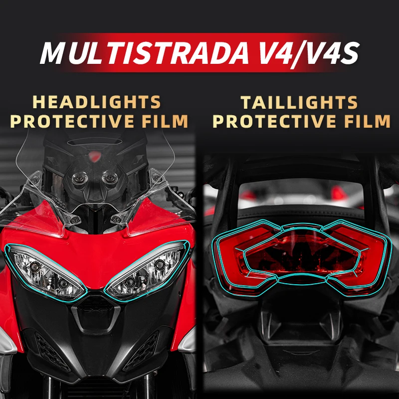 

Headlight And Taillight Transparent Protection Film Used For DUCATI MULTISTRADA V4 V4S Motorcycle Accessories Lamp Area