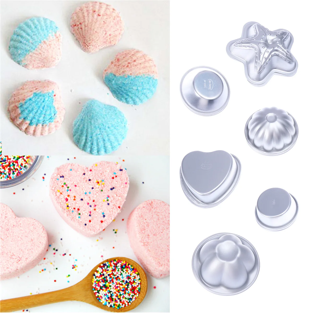 

12Pcs Bath Salt Mold Aluminum Alloy 3D Ball Sphere Shape DIY Baking Tool Set for Fondant Pudding Pastry Crafting Kids