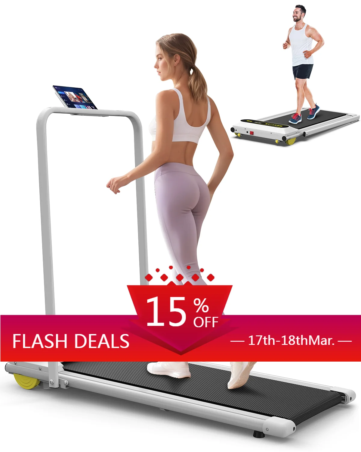 

STLF Under Desk Electric Quiet Portable Treadmill Machine With Incline Walking Pad LED Display Running Electric Treadmill for Ho