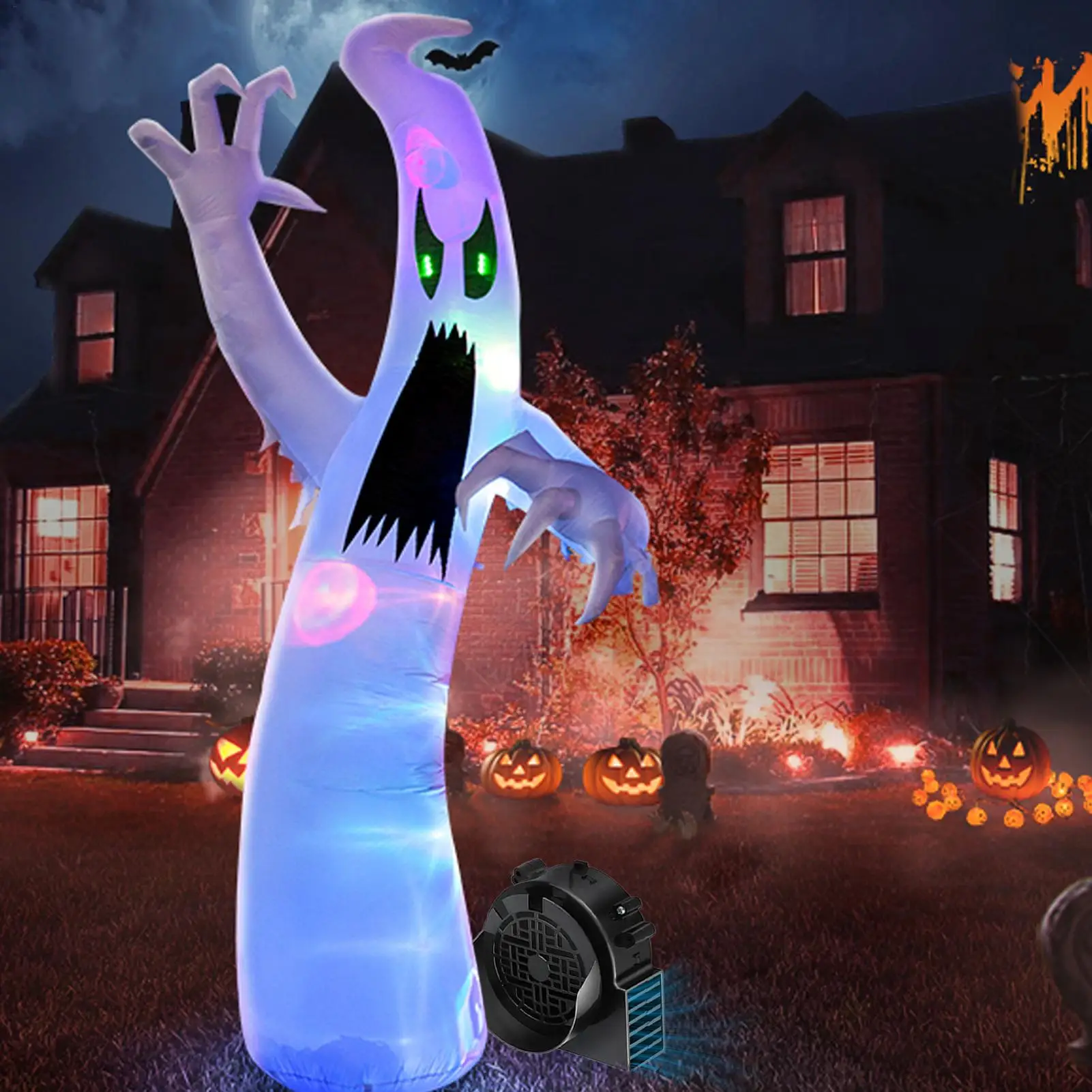 

Вентилятор для надувных изделий, надувные украшения, надувной насос 12 В, 1,5 А, тихий надувной вентилятор с 5 светодиодными лампами для рождественского пляжа