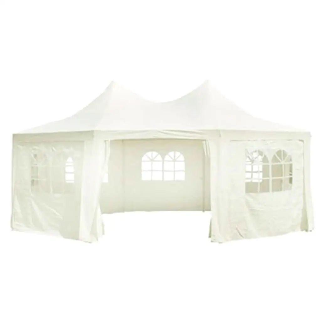 Large Cream Octagonal Party Tent 19.7'x14.4'x11.5' - Perfect for Events & Outdoor Gatherings