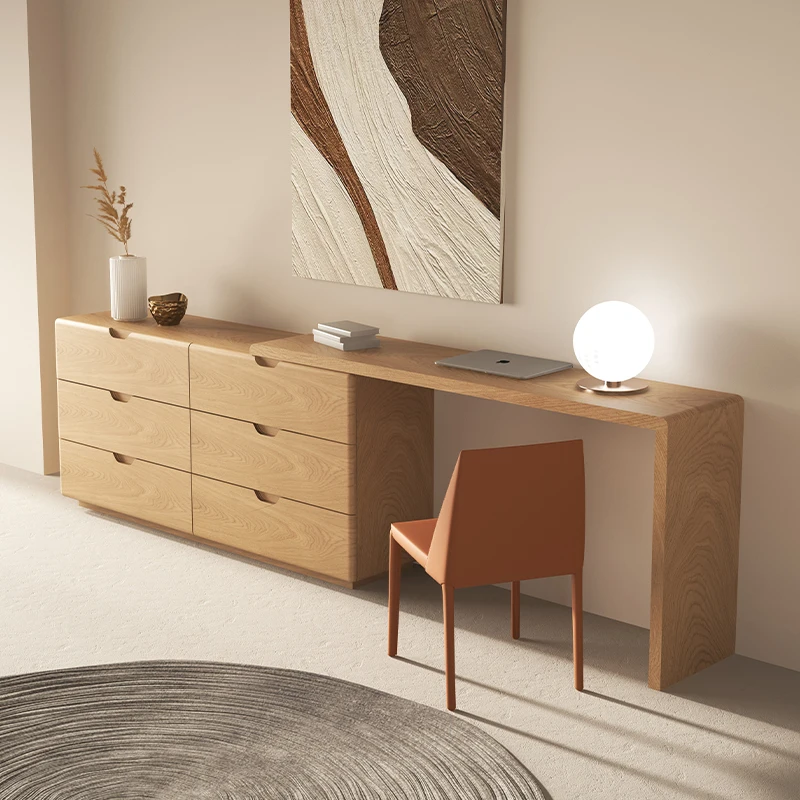 ！@Adjustable Extendable Wood Computer Desk with Shelf Storage for Home Office or Student Study Elegant Wooden Furniture