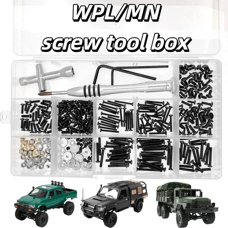 

WPL MN RC Car Precision Screw Assortment Kit Upgrade Repair Tools With Storage Box For 1 10 1 12 RC Crawler Truck Fasteners