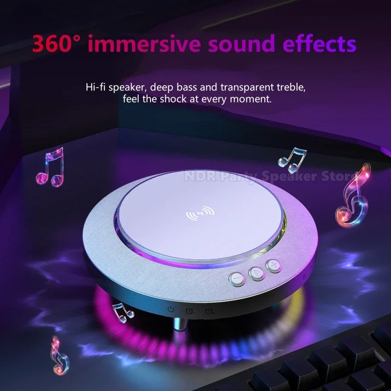 مبيعا سطح المكتب مكبرات صوت بخاصية البلوتوث 15 واط شحن لاسلكي سريع أضواء ملونة مرحبا فاي جودة الصوت Feidie موضة النمذجة
