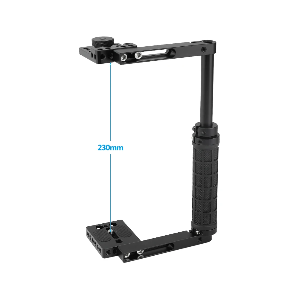 SZRIG Camera Cage Kit Rubber Handle With Shoe Mount Adjustable Side Handle Height For Canon Nikon Cameras