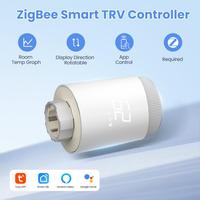 Tuya ZigBee3.0 Smart Radiator Actuator Valve Programmable Thermostat Temperature Heater TRV Alexa Voice Control